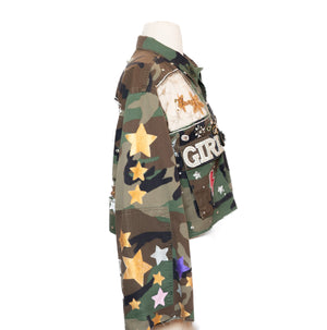Upcycled Cropped Camo Jacket – One of a Kind Wearable Art