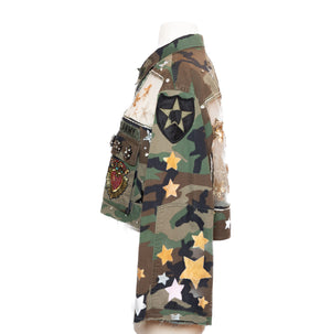 Upcycled Cropped Camo Jacket – One of a Kind Wearable Art