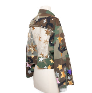 Upcycled Cropped Camo Jacket – One of a Kind Wearable Art