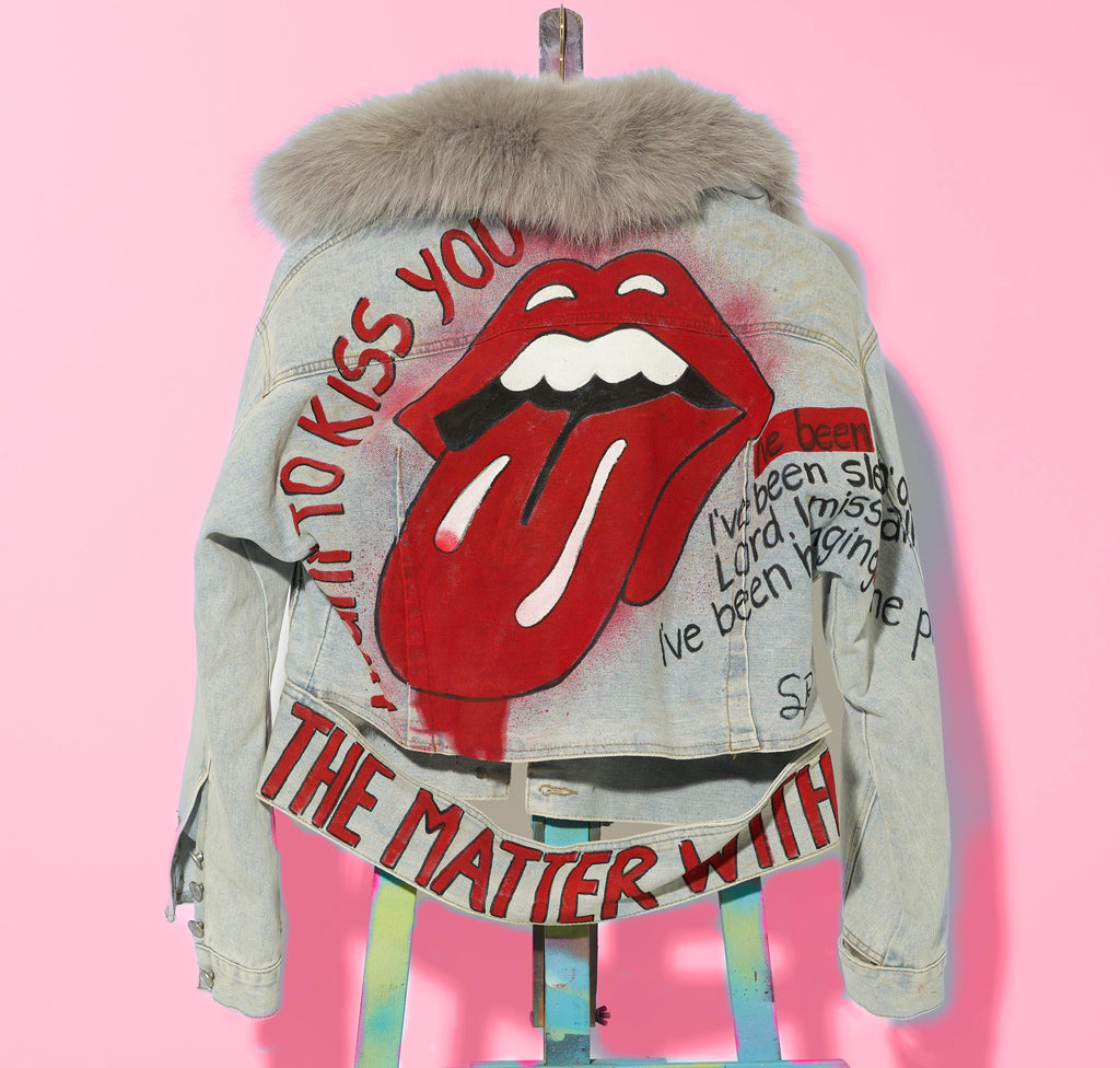 ( Special Order ) The Rolling Stones Hand-Painted Denim Jacket.