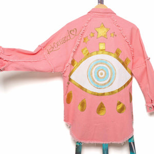 Sadhana Bruçó Pink Jacket Evil Eyes Gold
